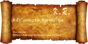 Káposzta Renáta névjegykártya
