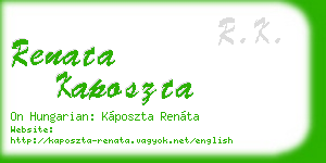 renata kaposzta business card