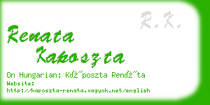 renata kaposzta business card